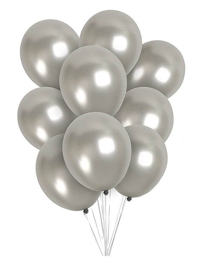 DEEPTI DECOR Pack Of 50 Grey Color Metallic Hd Balloons 12" Inch Best For Happy Birthday Party Supplies,Wedding,Anniversary,Theme Party Decoration,Office Party Purpose,House Party,Opening Ceremony - Image 1